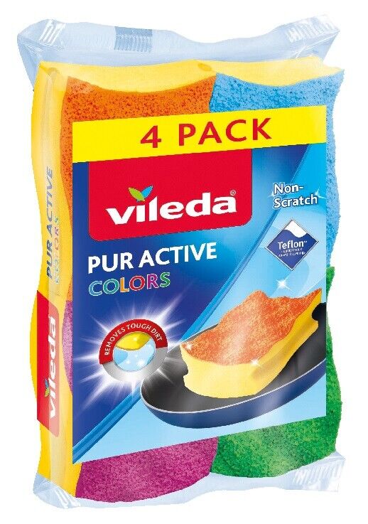 Vileda® Pur Active Colors Spül-Schwamm 4er Pack bunte Farben