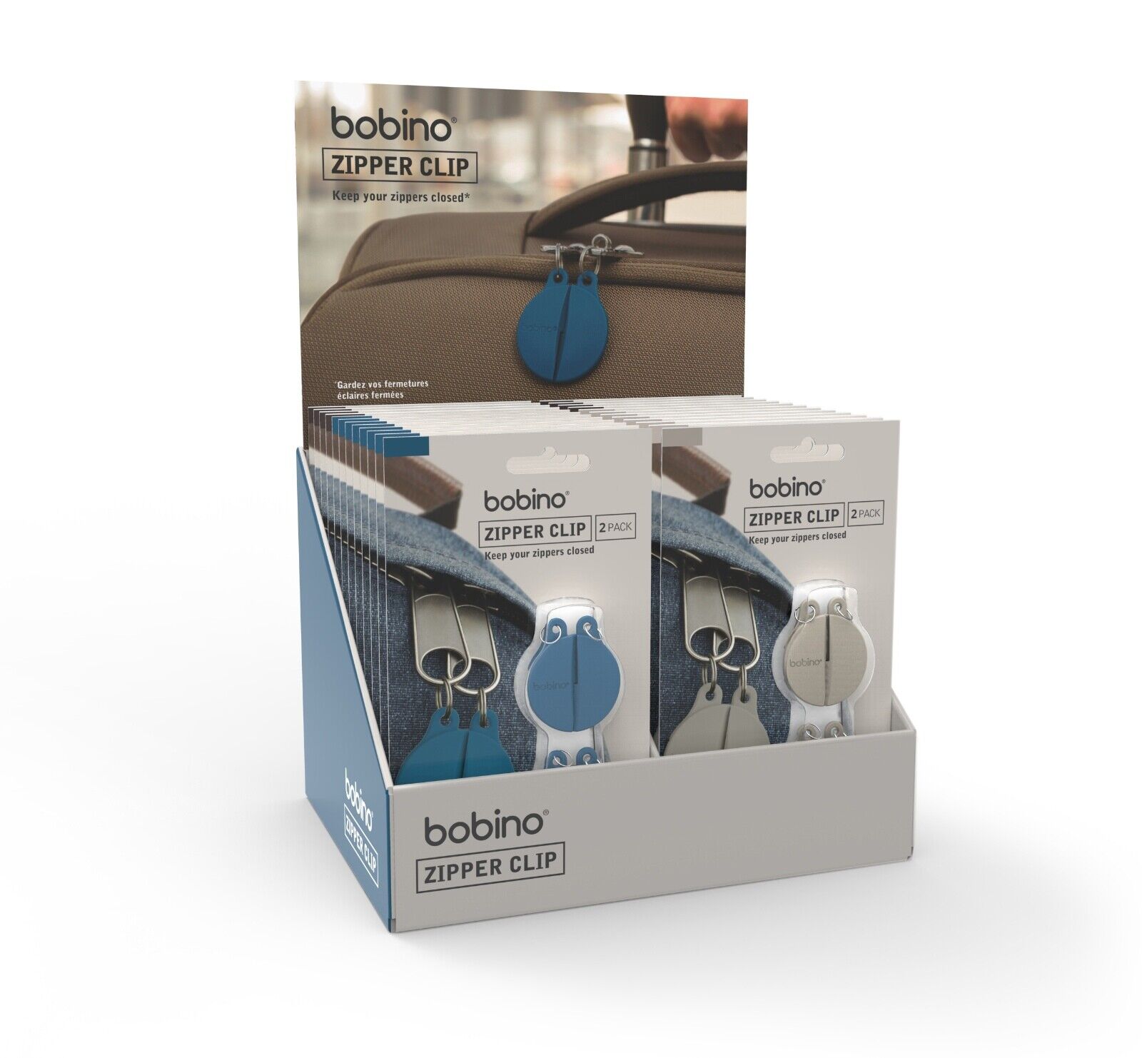 Bobino® Zipper Clip 2er Pack Reißverschluss Rucksack Koffer Sicherung