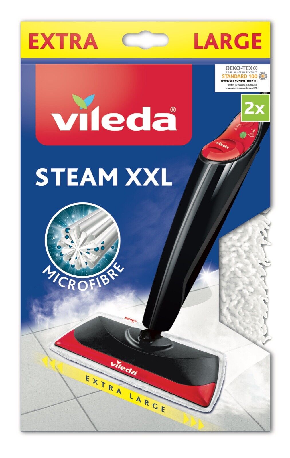 Vileda® Steam Ersatzbezug XXL Dampfreiniger Ersatz Microfaser 2er Pack